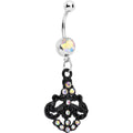 BodyCandy Aurora Czech Stone Black Baroque Empress Dangle Belly Ring — main product shot