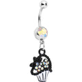 BodyCandy Aurora Czech Stone Basket of Flowers Dangle Belly Ring — main product shot