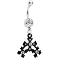 BodyCandy Clear Czech Stone Black Snow Flurry Dangle Belly Ring — main product shot
