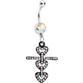BodyCandy Aurora Czech Stone Black Snowman of Love Dangle Belly Ring — main product shot