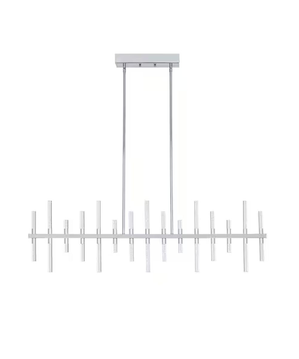 Alsy 43"W Modern Chic LED Chrome Finish Island Pendant Dining Light Fixture – LampsUSA