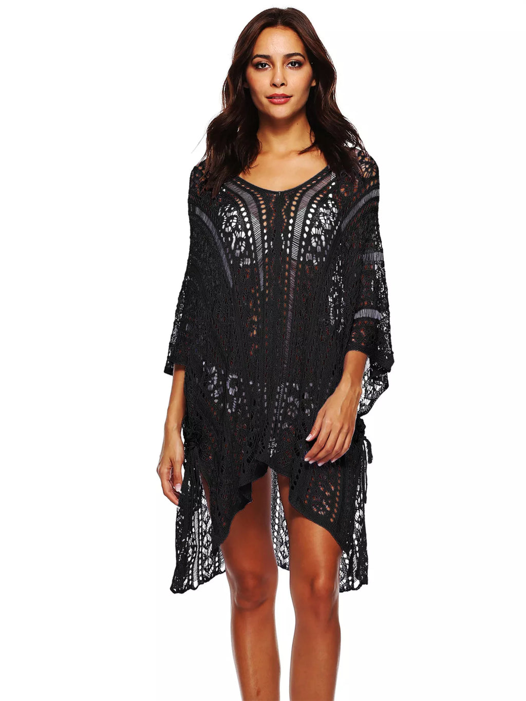 Crochet Knit V-Neck Cover-Up
