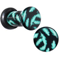 BodyCandy Black Acrylic Teal Feather Single Flare Plug Set Available in Sizes 3mm to 16mm — main product shot