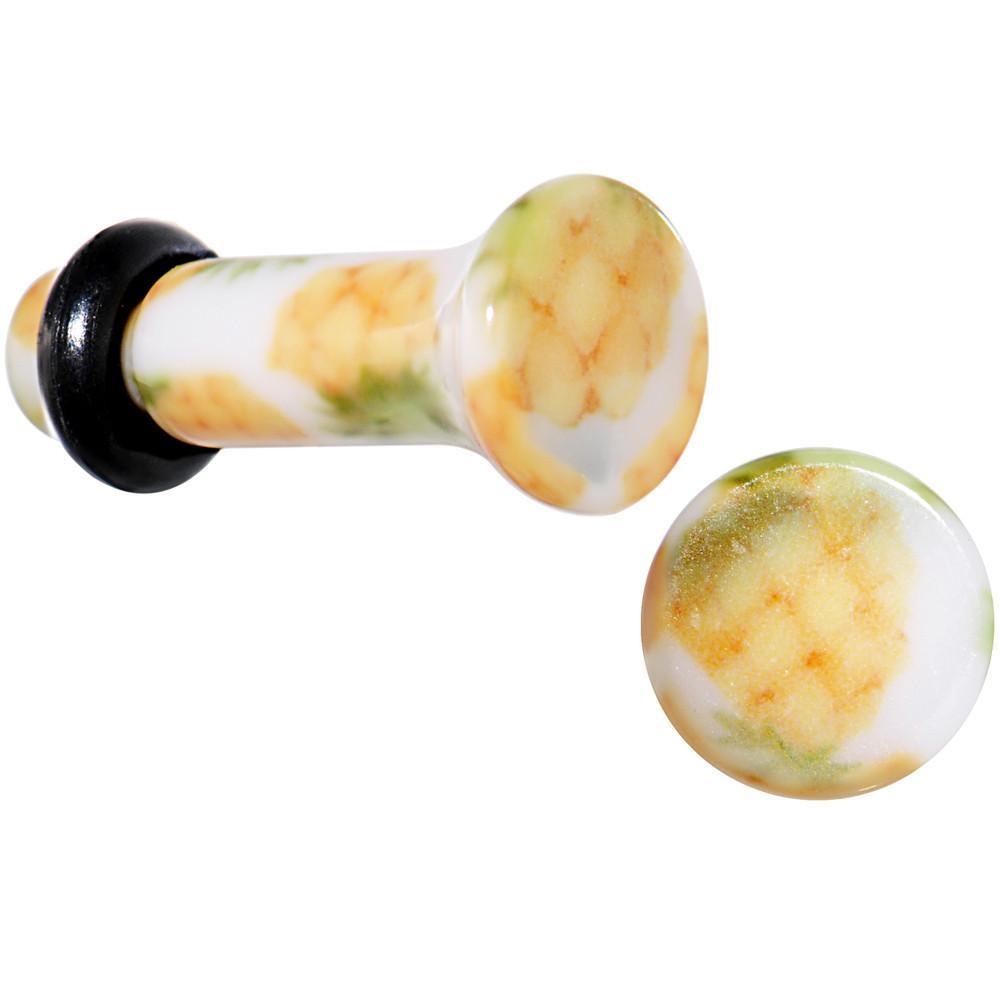BodyCandy White Acrylic Pineapple Single Flare Plug Set Available in Sizes 3mm to 16mm — lifestyle context