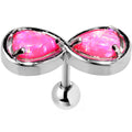 BodyCandy 16G 1/4 Pink Synthetic Opal Infinity Cartilage Earring — main product shot