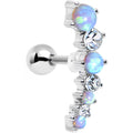 BodyCandy Blue Synthetic Opal Clear Gem Steel Left Cartilage Earring — main product shot