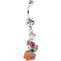 BodyCandy Clear Gem Colorful Christmas Candy Dangle Belly Ring — main product shot