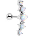 BodyCandy White Synthetic Opal Steel Left Cartilage Earring — main product shot