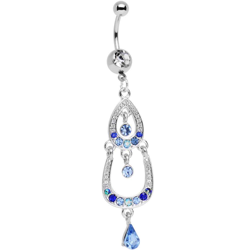 BodyCandy Light Blue Gem Czech Stone Wear Me Out Whale Dangle Belly Ring — main product shot