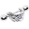 BodyCandy 16G 3/8 Steel Barbell Floating Feather Cartilage Cuff — main product shot