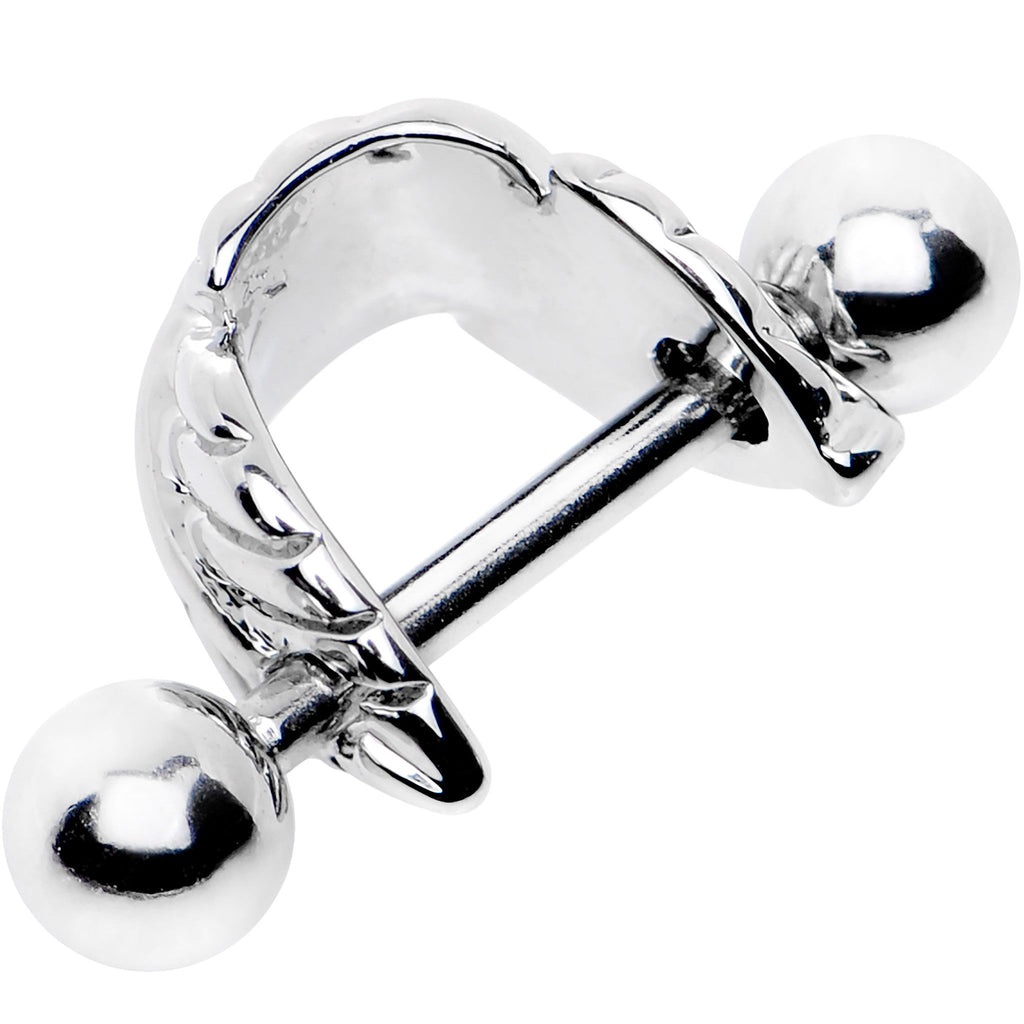 BodyCandy 16G 3/8 Steel Barbell Floating Feather Cartilage Cuff — lifestyle context