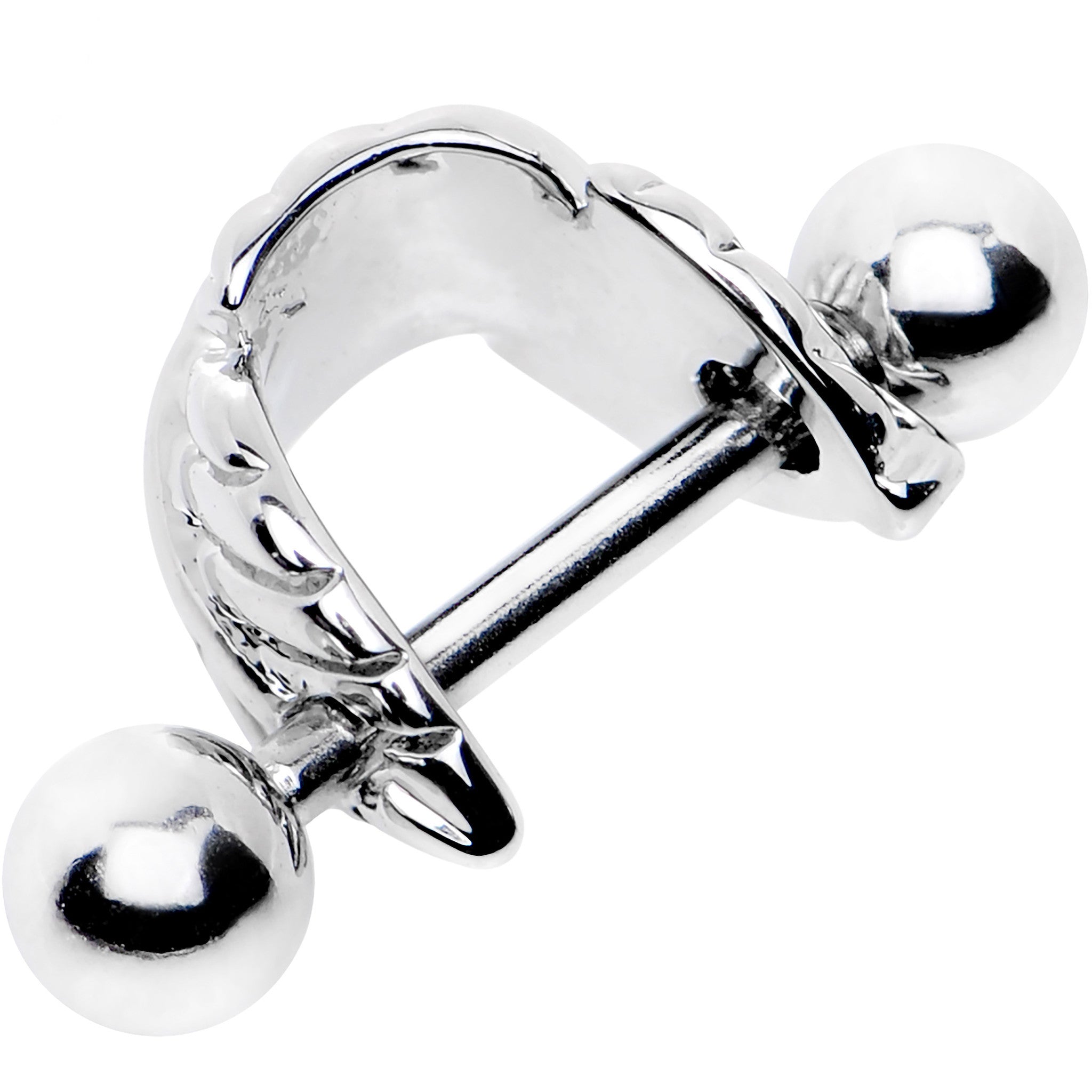 BodyCandy 16G 3/8 Steel Barbell Floating Feather Cartilage Cuff — lifestyle context