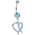 BodyCandy Baby Blue Gem Wispy Blue Twisted Heart Dangle Belly Ring — main product shot