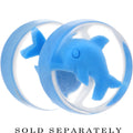 BodyCandy Acrylic Bright Blue Dolphin Inlay Cheater Plug — main product shot