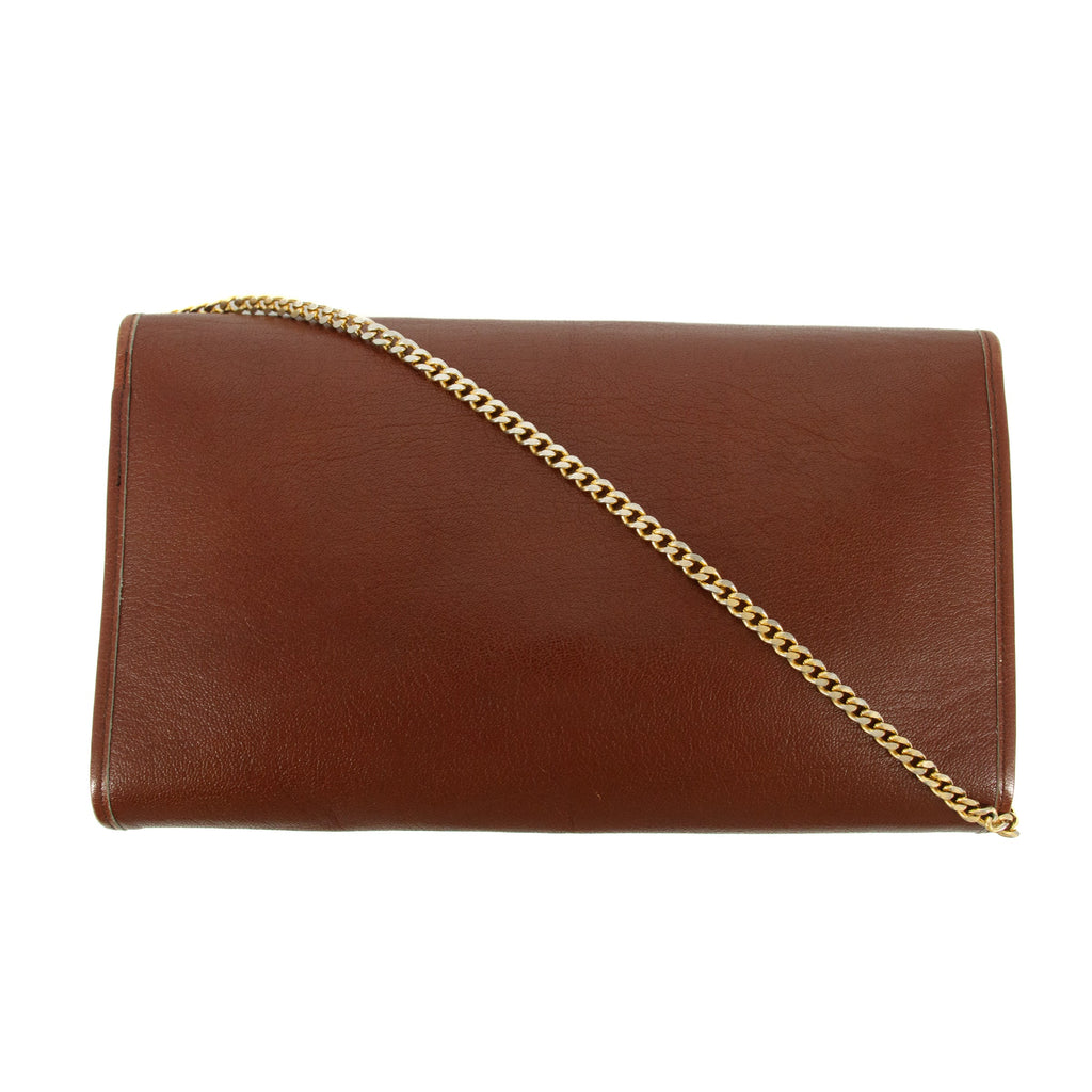 Bolt Boutique Christian Dior Red Leather Chain Shoulder Bag #5871 — detail close-up