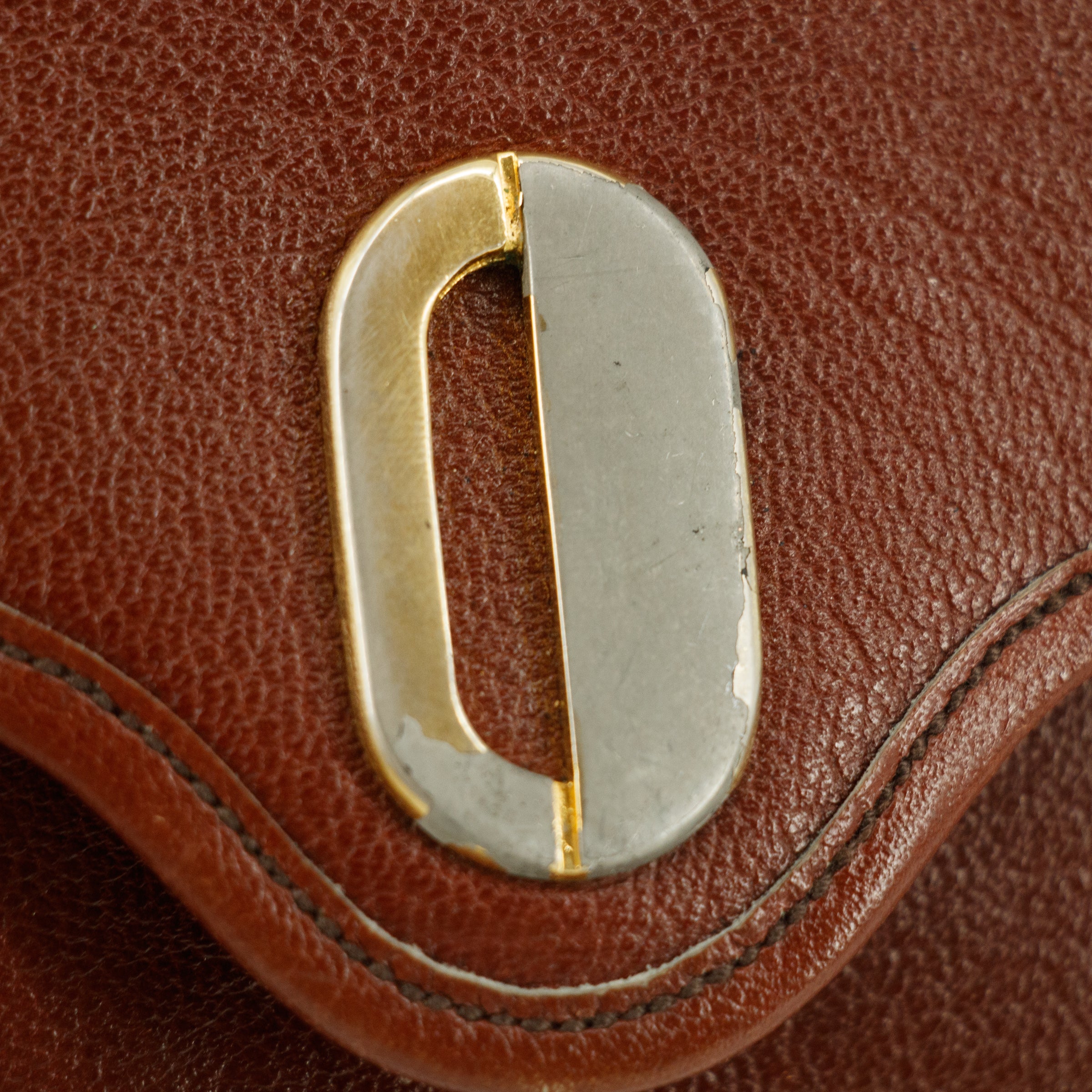 Bolt Boutique Christian Dior Red Leather Chain Shoulder Bag #5871 — side view