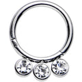 BodyCandy 16G 5/16 Clear Gem Stainless Steel Hinged Segment Ring — main product shot