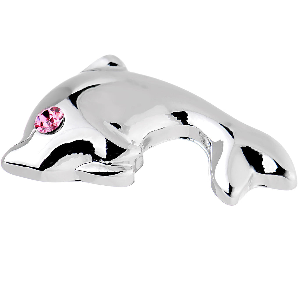 BodyCandy 16G 1/4 Pink Gem Dolphin Left Cartilage Earring — lifestyle context