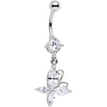 BodyCandy Clear Gem Butterfly Prong Set Dangle Belly Ring — main product shot
