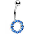BodyCandy Blue Gem Stainless Steel Hollow Circle Belly Ring — main product shot