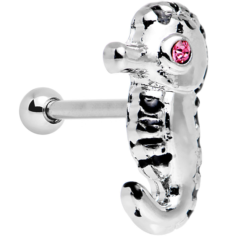 BodyCandy 16G 1/4 Pink Gem Eyeball Seahorse Cartilage Earring — main product shot