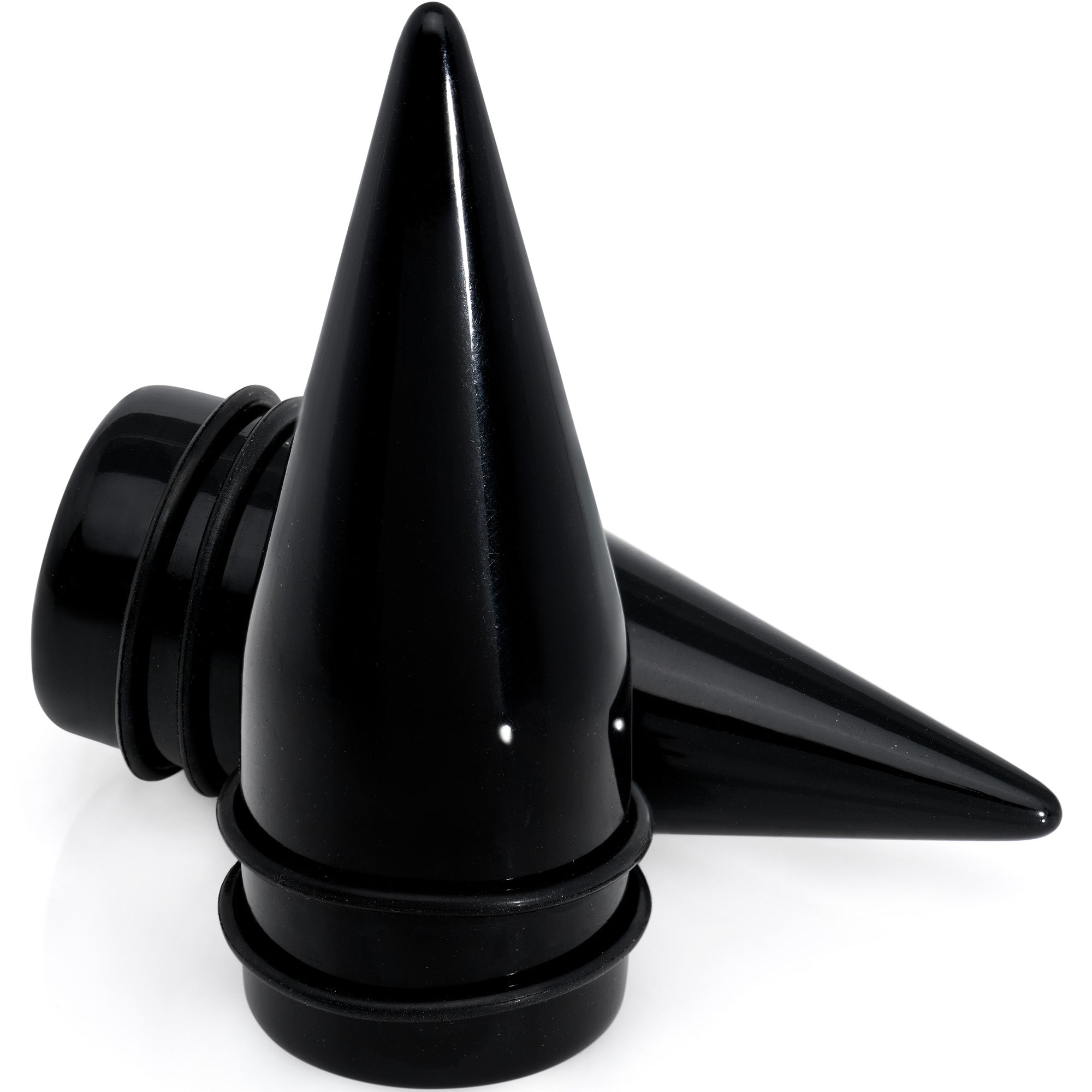 BodyCandy 24mm Black Acrylic Straight Taper Set — main product shot
