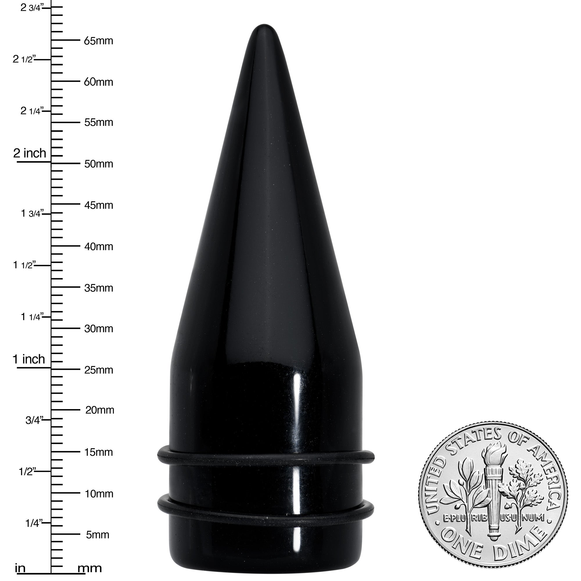 BodyCandy 24mm Black Acrylic Straight Taper Set — color detail