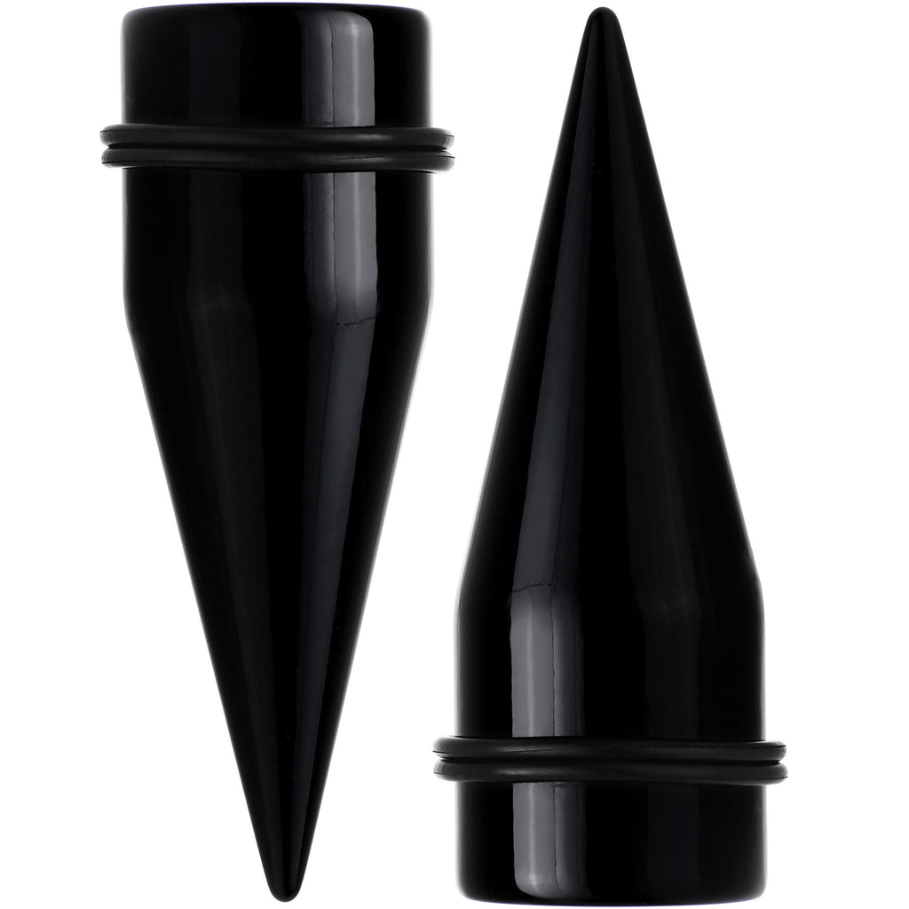 BodyCandy 24mm Black Acrylic Straight Taper Set — lifestyle context