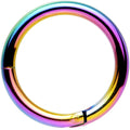 BodyCandy 14G 3/8 Rainbow Anodized Hinged Segment Ring — main product shot
