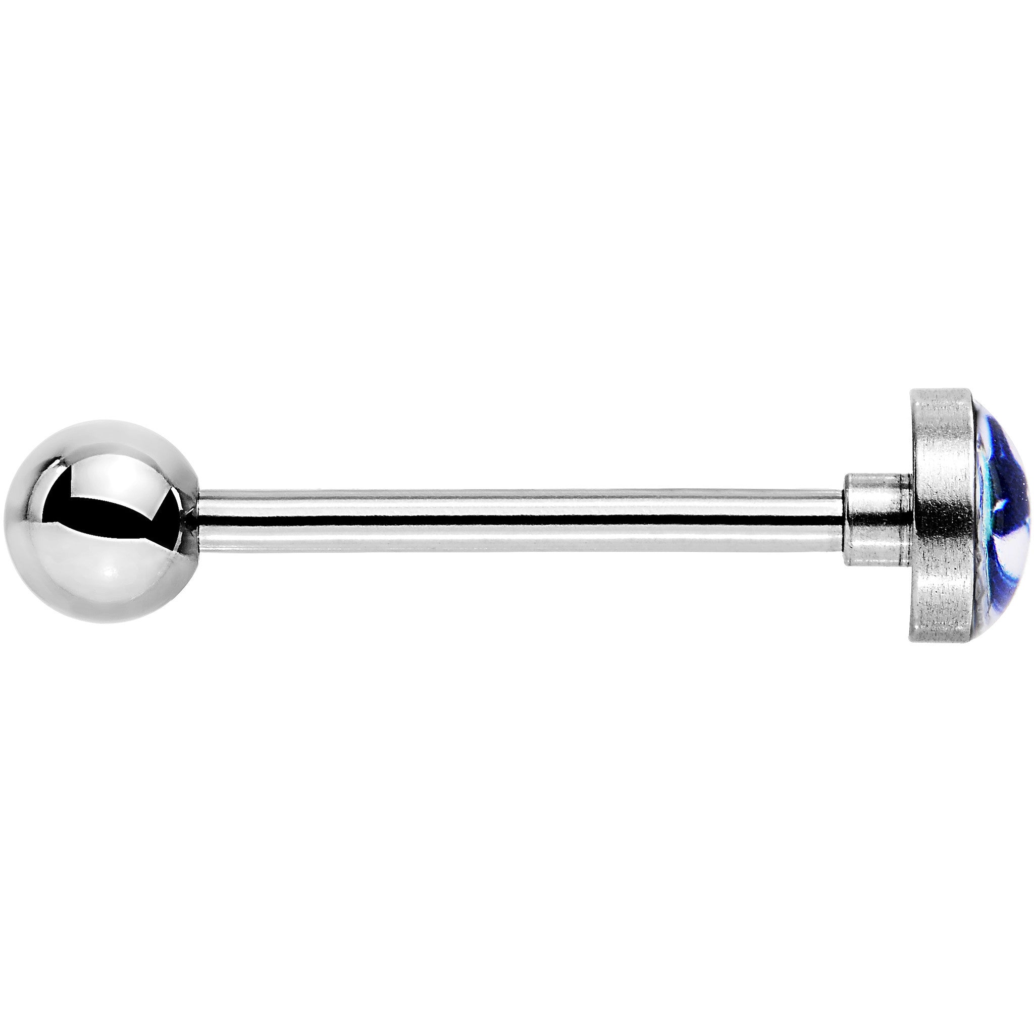 BodyCandy Officially Licensed NHL Vancouver Canucks Logo Tongue Ring — detail close-up