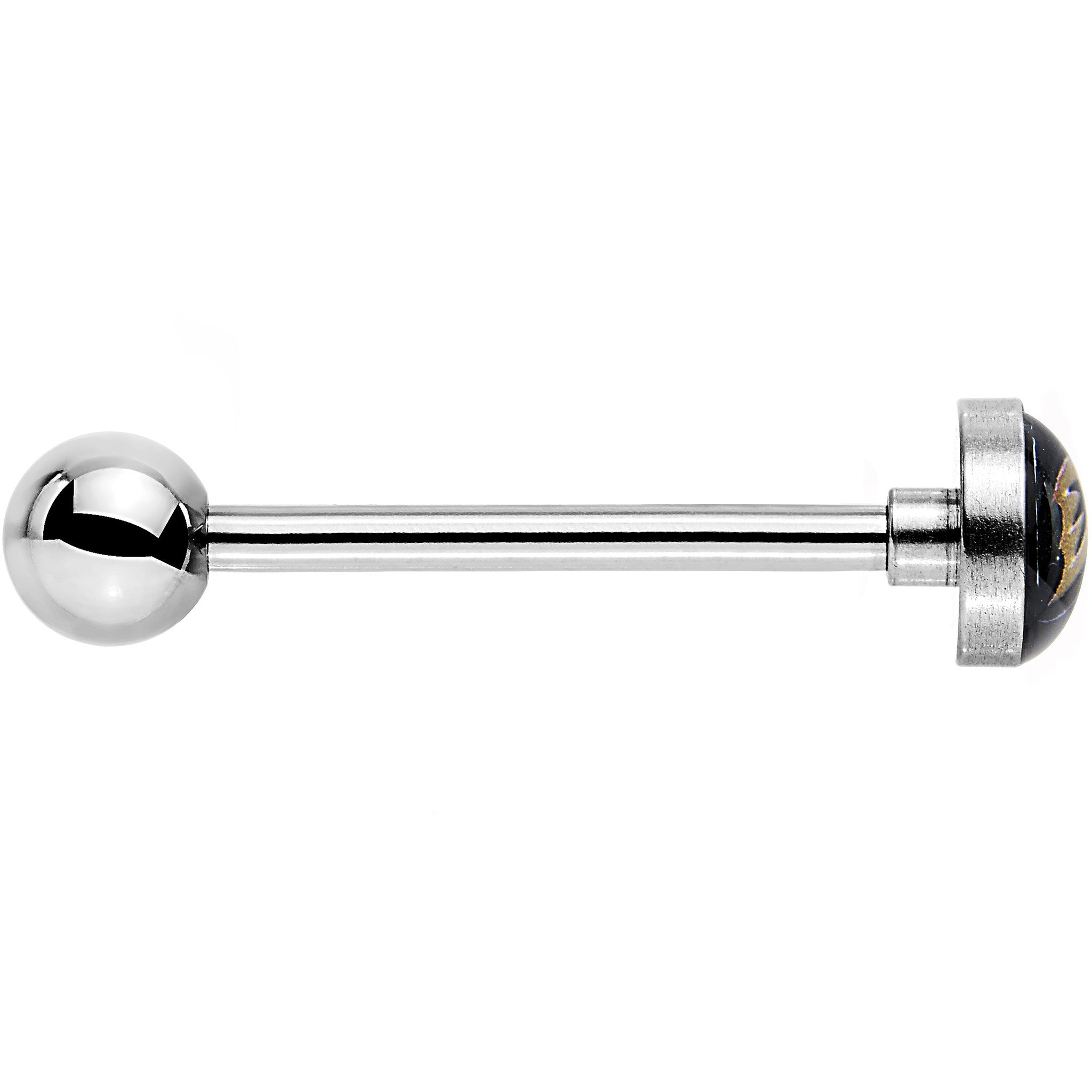 BodyCandy Officially Licensed NHL Anaheim Ducks Logo Tongue Ring — detail close-up