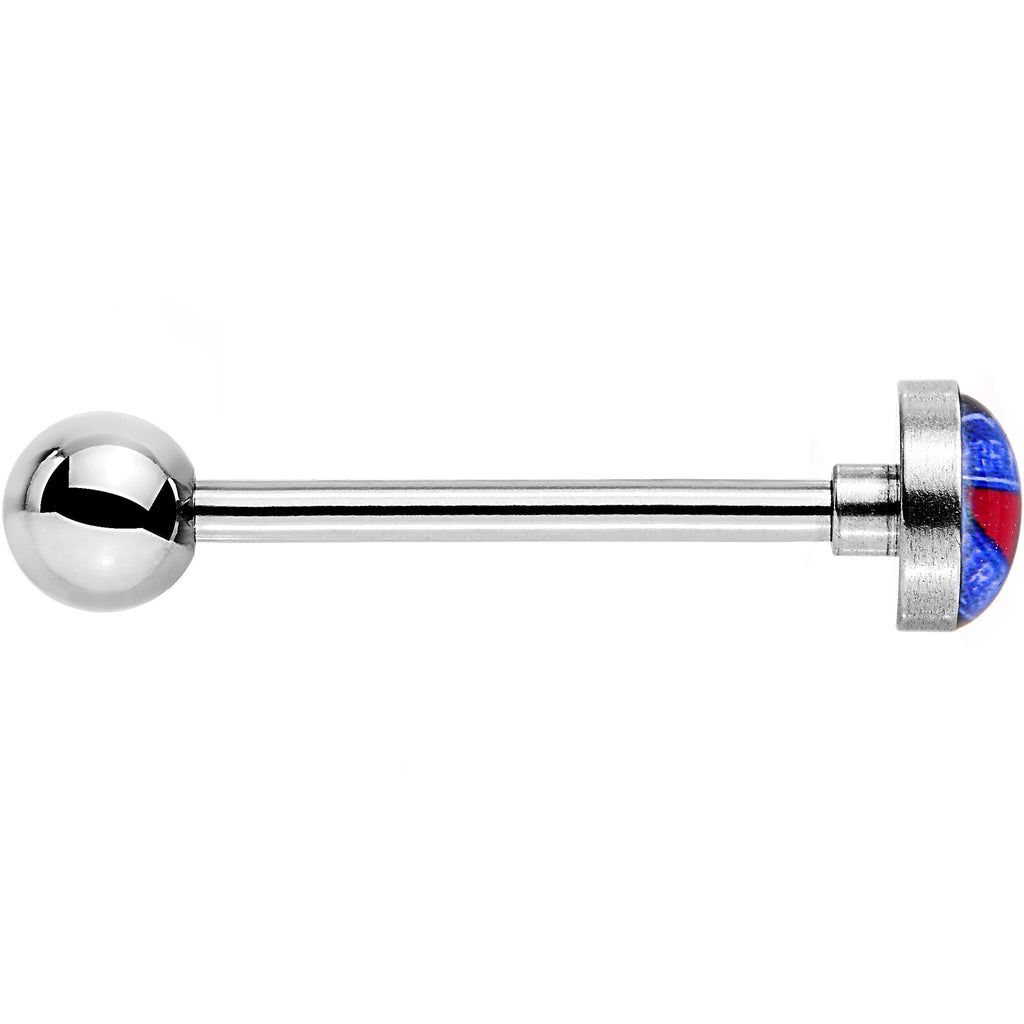 BodyCandy Officially Licensed NHL New York Rangers Logo Tongue Ring — detail close-up