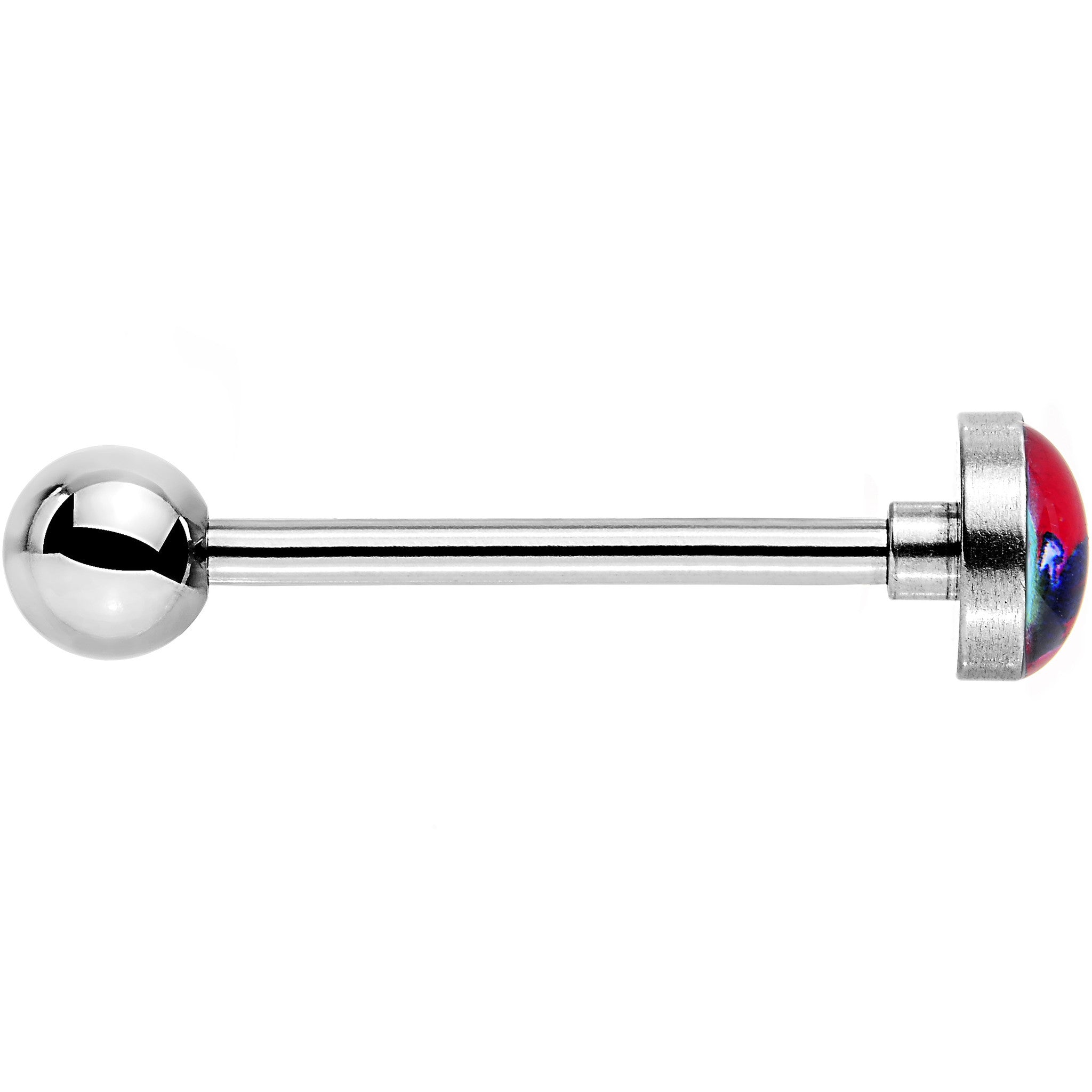 BodyCandy Officially Licensed NHL Washington Capitals Logo Tongue Ring — detail close-up