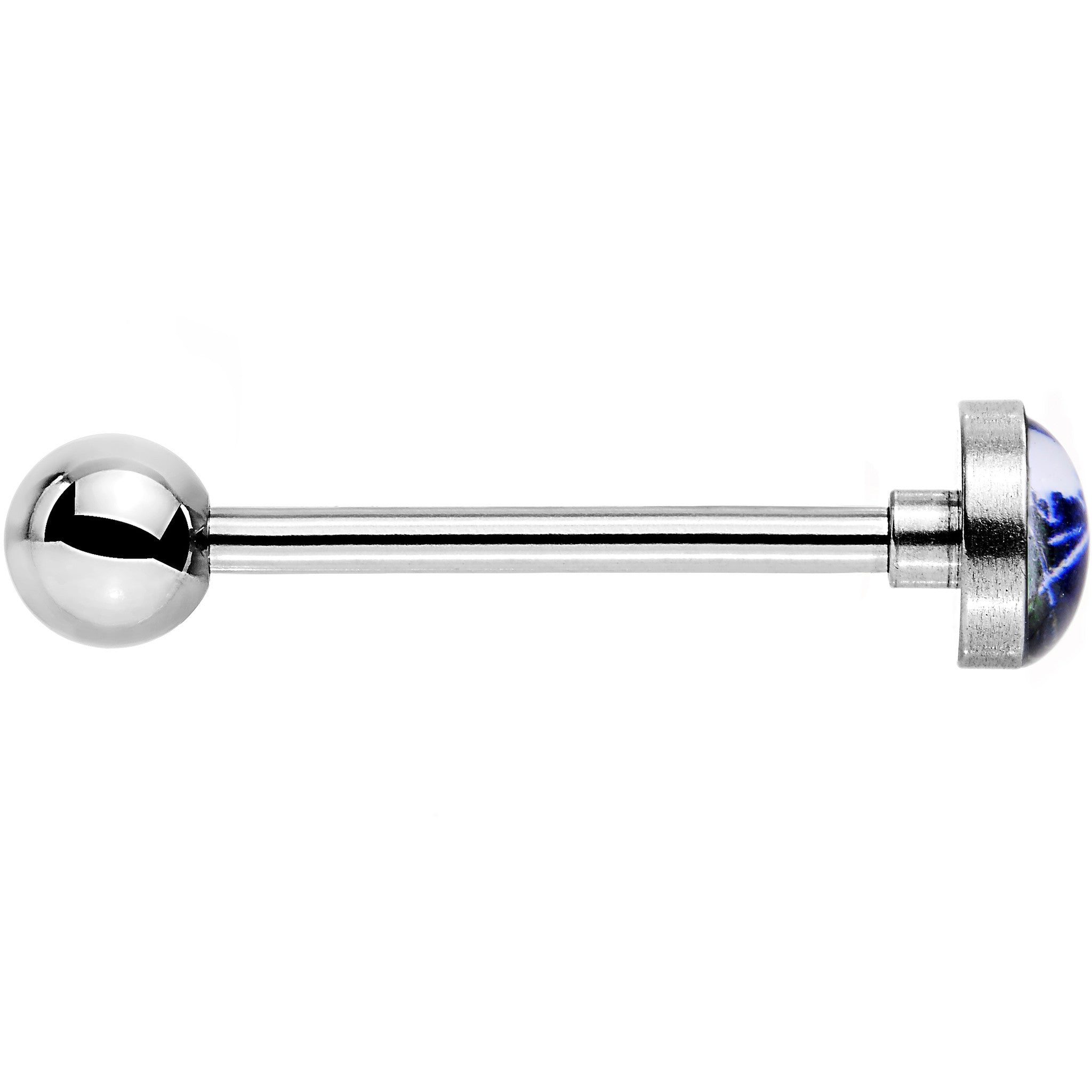 BodyCandy Officially Licensed NHL Buffalo Sabres Logo Tongue Ring — detail close-up