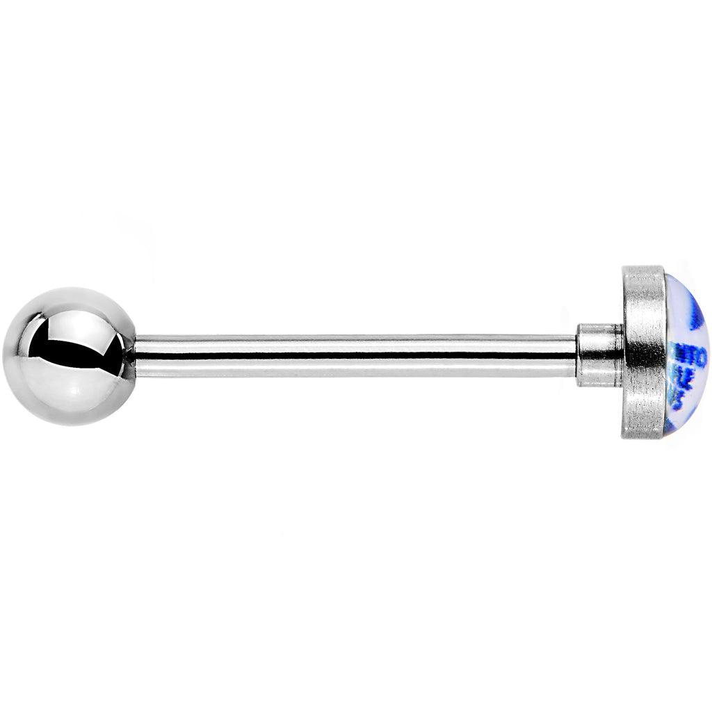 BodyCandy Officially Licensed NHL Toronto Maple Leafs Logo Tongue Ring — detail close-up