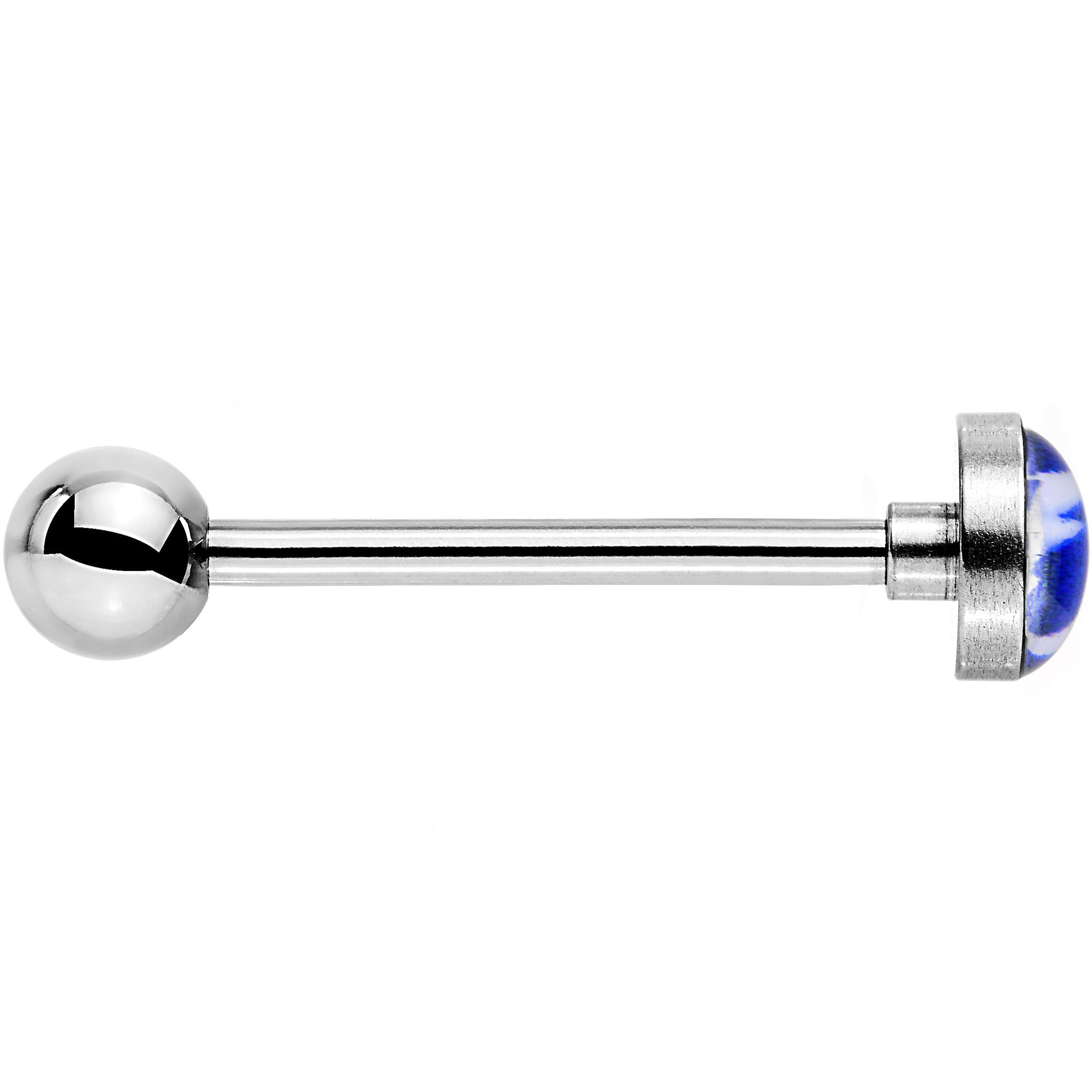 BodyCandy Officially Licensed NHL Tampa Bay Lightning Logo Tongue Ring — detail close-up