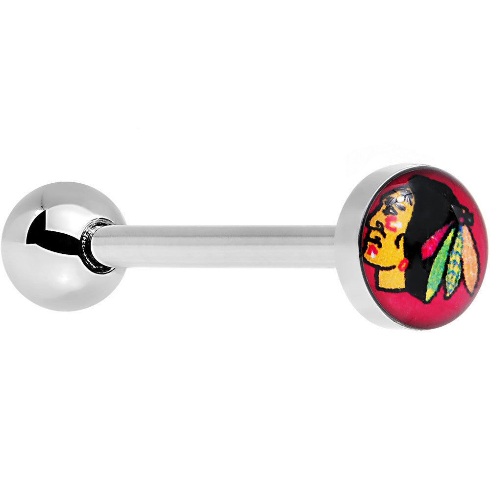 BodyCandy Officially Licensed NHL Chicago Blackhawks Logo Tongue Ring — main product shot