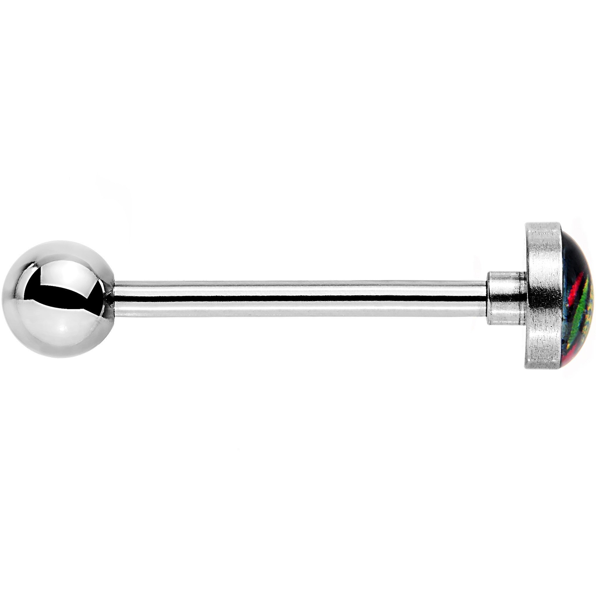 BodyCandy Officially Licensed NHL Chicago Blackhawks Logo Tongue Ring — detail close-up