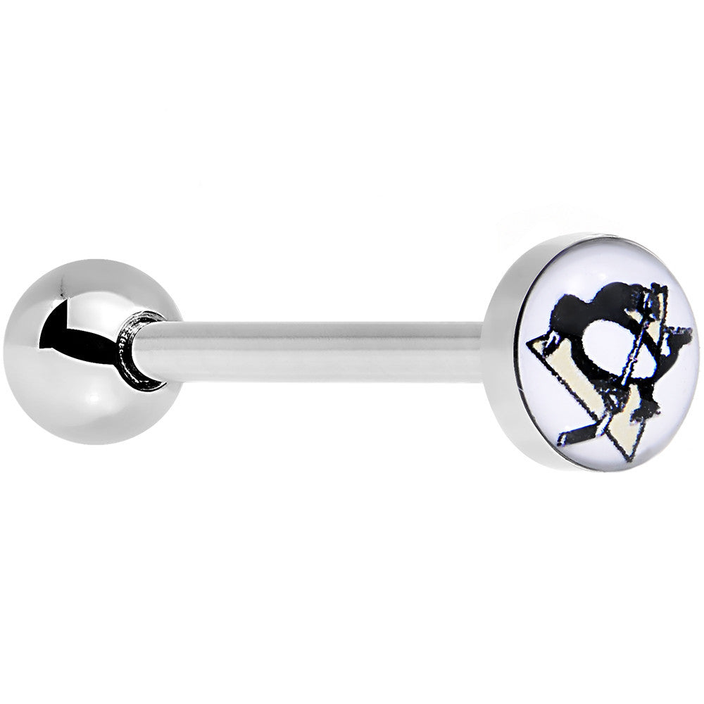 BodyCandy Officially Licensed NHL Pittsburgh Penguins Logo Tongue Ring — main product shot