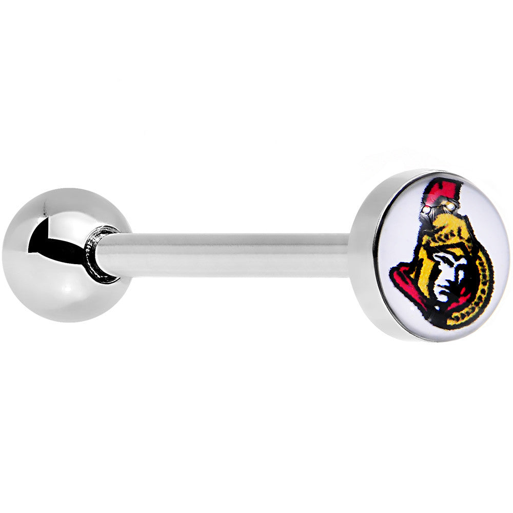 BodyCandy Officially Licensed NHL Ottawa Senators Logo Tongue Ring — main product shot