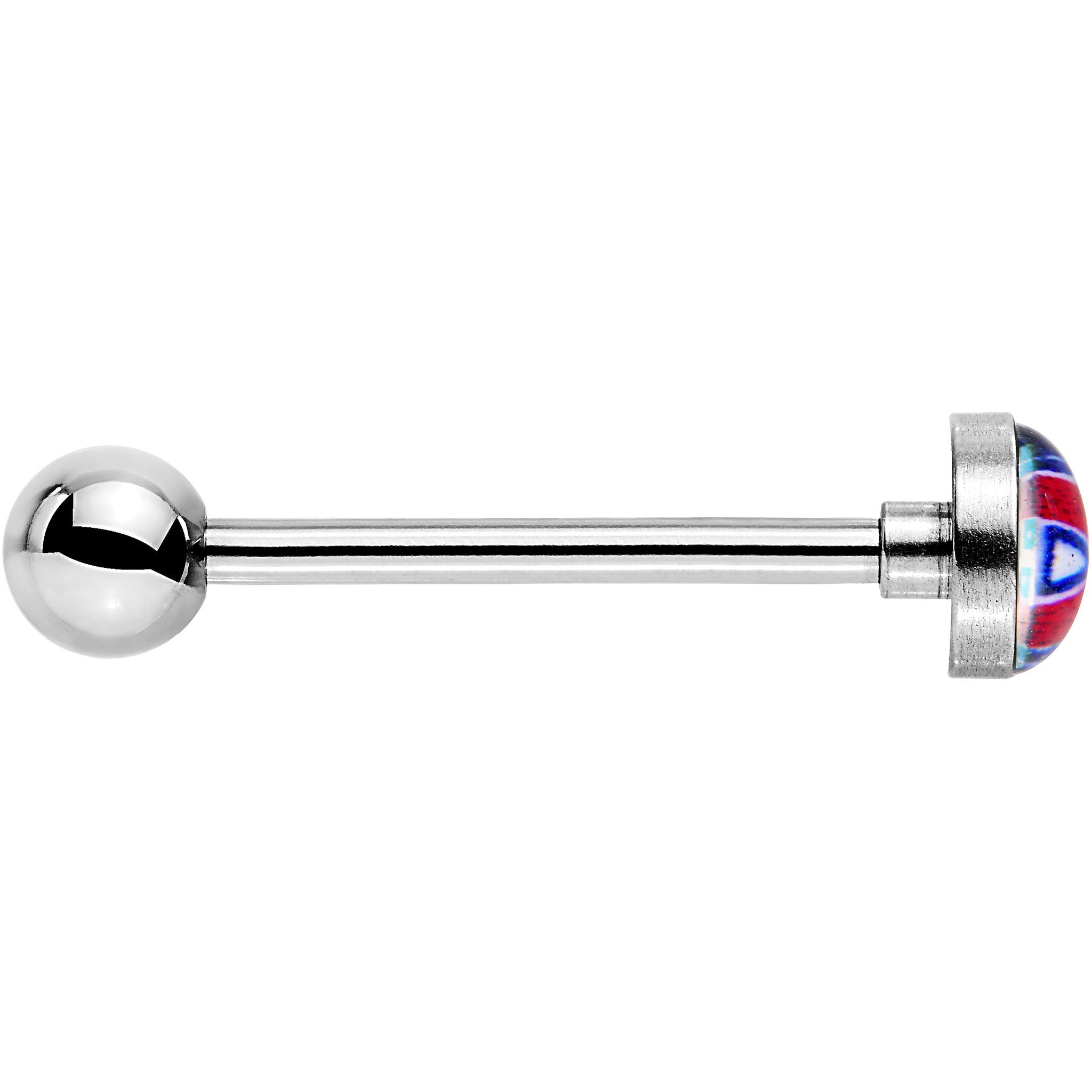 BodyCandy Officially Licensed NHL Montreal Canadiens Logo Tongue Ring — detail close-up