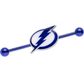 BodyCandy Licensed Blue Anodized NHL Tampa Bay Lightning Industrial Barbell 38mm — main product shot