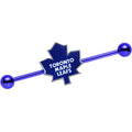 BodyCandy Licensed Blue Anodized NHL Toronto Maple Leaf Industrial Barbell 38mm — main product shot
