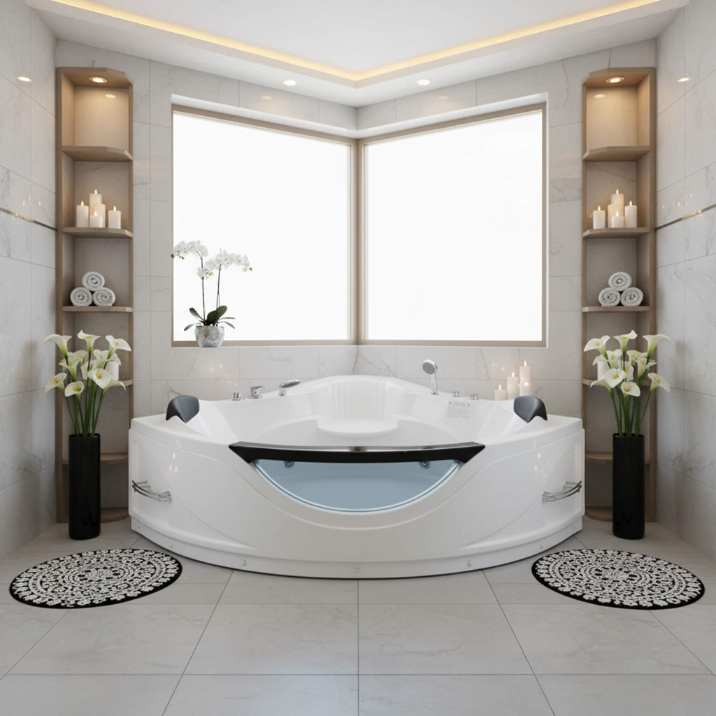 Nuvia Celestia 59-Inch 2-Person Luxury Corner Whirlpool Jetted Bathtub (SAK97310) – SAKSBY WHOLESALE