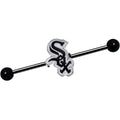 BodyCandy Licensed MLB Black Anodized Chicago White Sox Industrial Barbell 38mm — main product shot