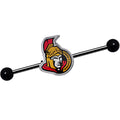 BodyCandy Licensed NHL Black Anodized Ottawa Senators Industrial Barbell 38mm — main product shot