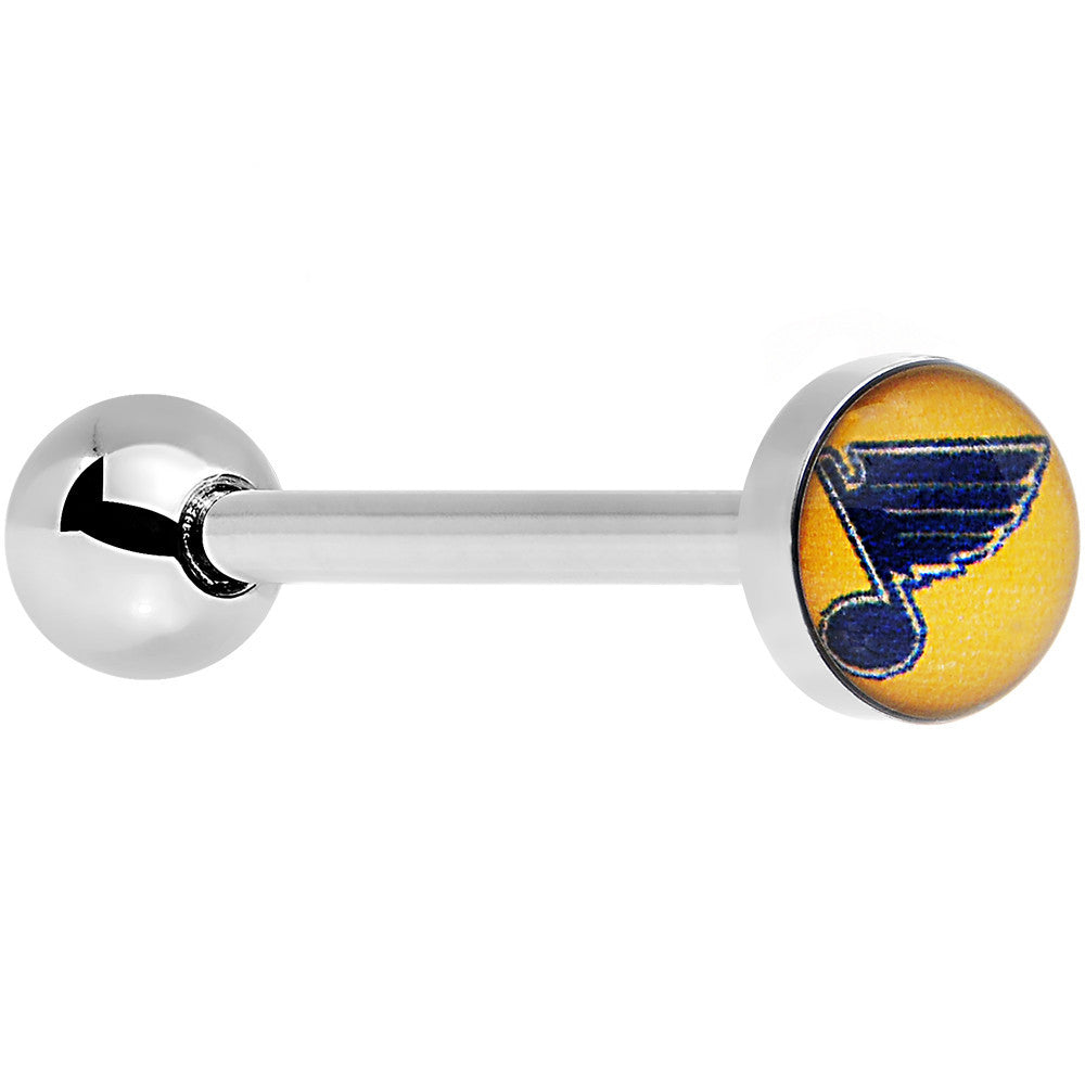 BodyCandy Officially Licensed NHL Steel St Louis Blues Barbell Tongue Ring — main product shot