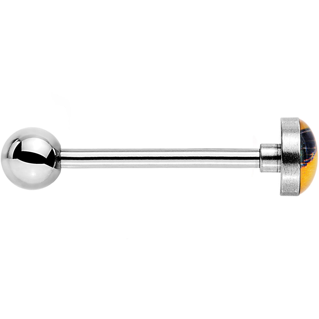 BodyCandy Officially Licensed NHL Steel St Louis Blues Barbell Tongue Ring — detail close-up