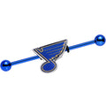 BodyCandy Licensed NHL Blue Anodized St Louis Blues Industrial Barbell 38mm — main product shot