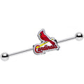 BodyCandy 14G Licensed MLB Steel St Louis Cardinals Industrial Barbell 38mm — main product shot